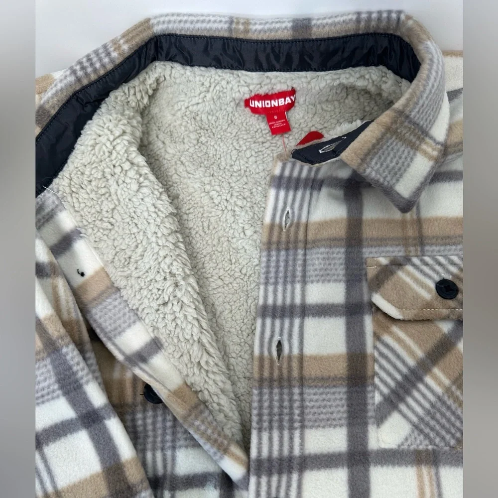 UNIONBAY Woodsman Microfleece Lined Flannel Shirt Jacket/Size Small